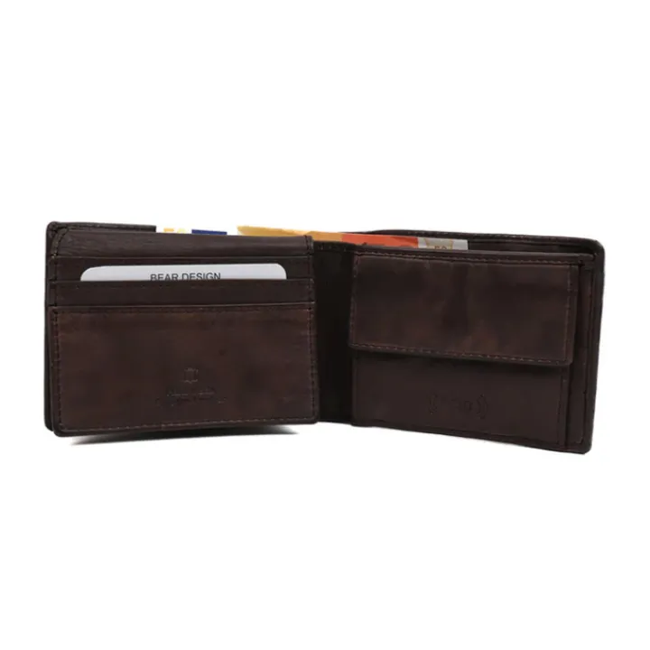 Rfid Portemonnees|Leren Portemonnees>Bear Design Joep Billfold brown
