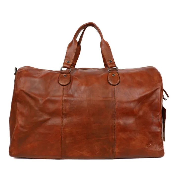 Handbagage Reistassen|Dames Reistassen>Bear Design Lucien Weekendbag cognac