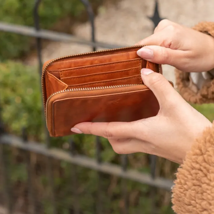 Rfid Portemonnees|Kleine Portemonnees>Bear Design Marijn Portemonnee cognac