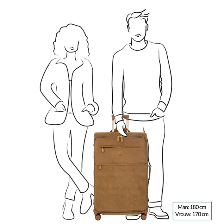 Zachte Koffers|Reiskoffers>Bric's Life Trolley 77 camel