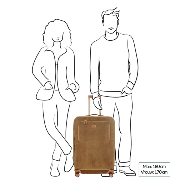 Zachte Koffers|Reiskoffers>Bric's Life Trolley M blue