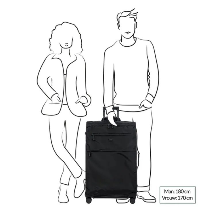 Zachte Koffers|Reiskoffers>Bric's X-Travel Trolley 77 ocean blue