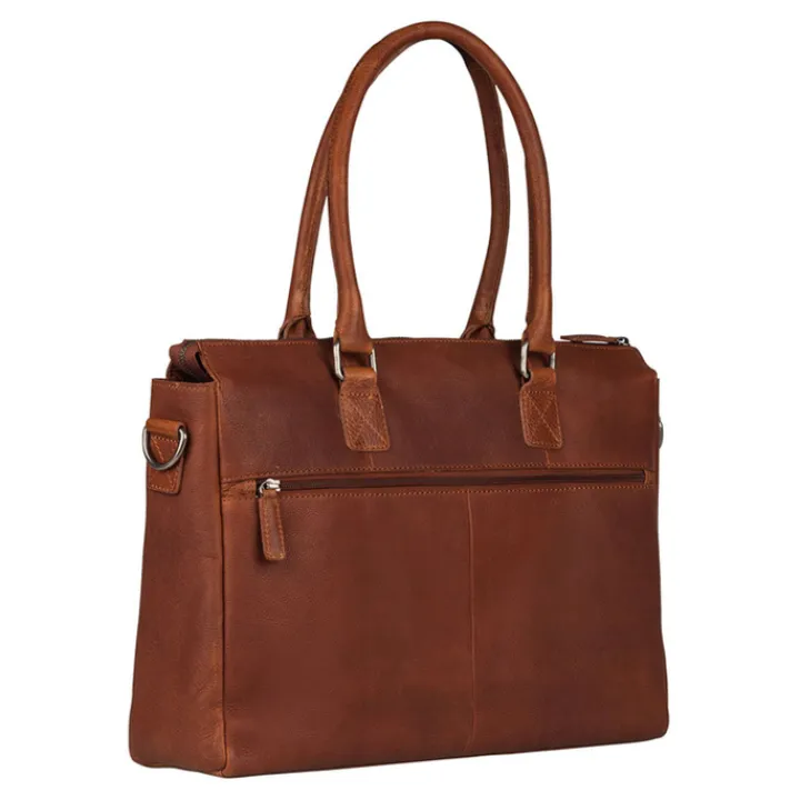 15.6 Inch Laptoptassen|Laptop Schoudertassen>Burkely Antique Avery Laptopbag 15.6" cognac
