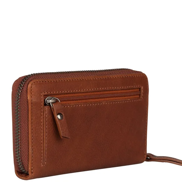 Rfid Portemonnees|Kleine Portemonnees>Burkely Antique Avery Wallet M Back Zipper cognac