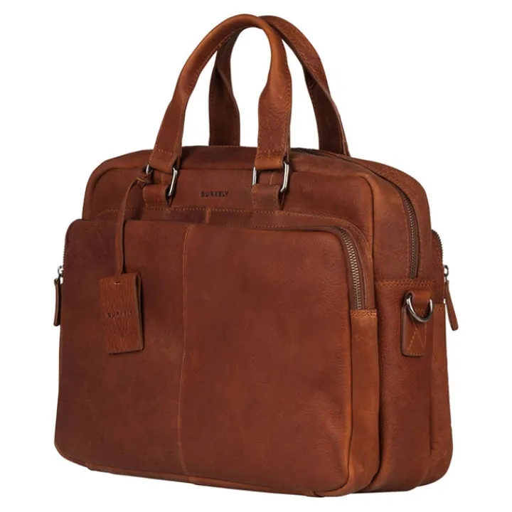 Aktetassen|Herentassen>Burkely Antique Avery Workbag 15.6" cognac