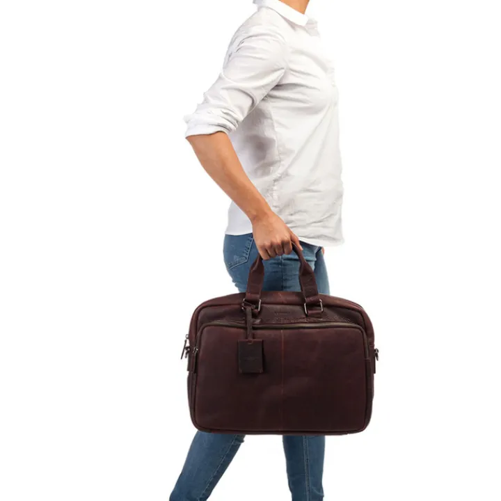 Aktetassen|Herentassen>Burkely Antique Avery Workbag 15.6" dark brown