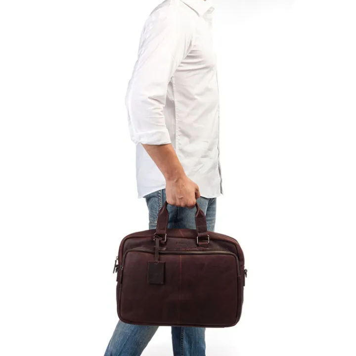 Aktetassen|Herentassen>Burkely Antique Avery Workbag 15.6" dark brown