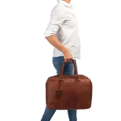 Herentassen|15.6 Inch Laptoptassen>Burkely Antique Avery Worker 15.6" cognac