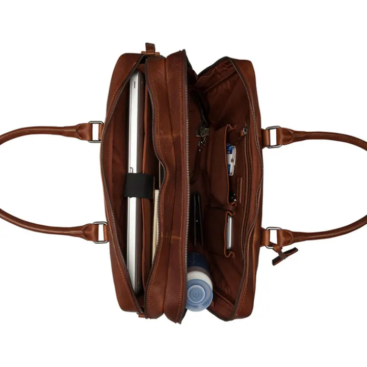 Herentassen|15.6 Inch Laptoptassen>Burkely Antique Avery Worker 15.6" cognac