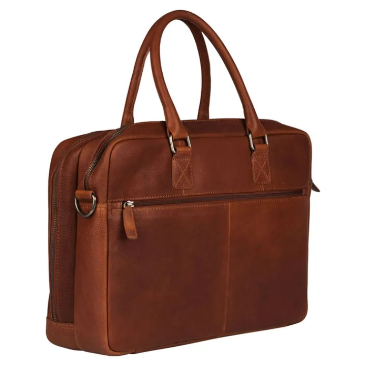 Herentassen|15.6 Inch Laptoptassen>Burkely Antique Avery Worker 15.6" cognac