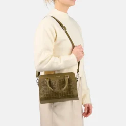 Schoudertassen|Handtassen>Burkely Cool Colbie Handbag Small olive