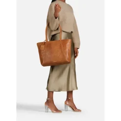 15.6 Inch Laptoptassen|Laptop Schoudertassen>Burkely Cool Colbie Wide Tote 15.6" colbie cognac