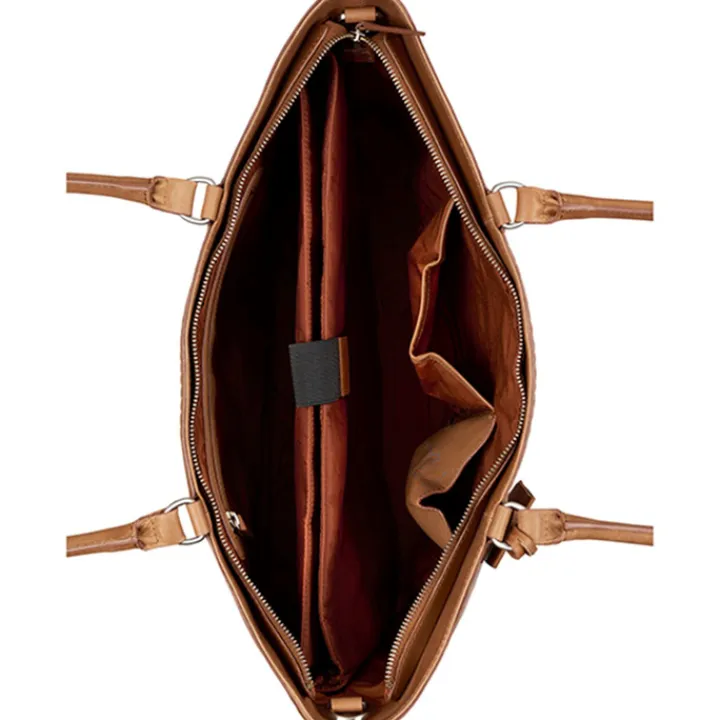 15.6 Inch Laptoptassen|Laptop Schoudertassen>Burkely Cool Colbie Wide Tote 15.6" colbie cognac
