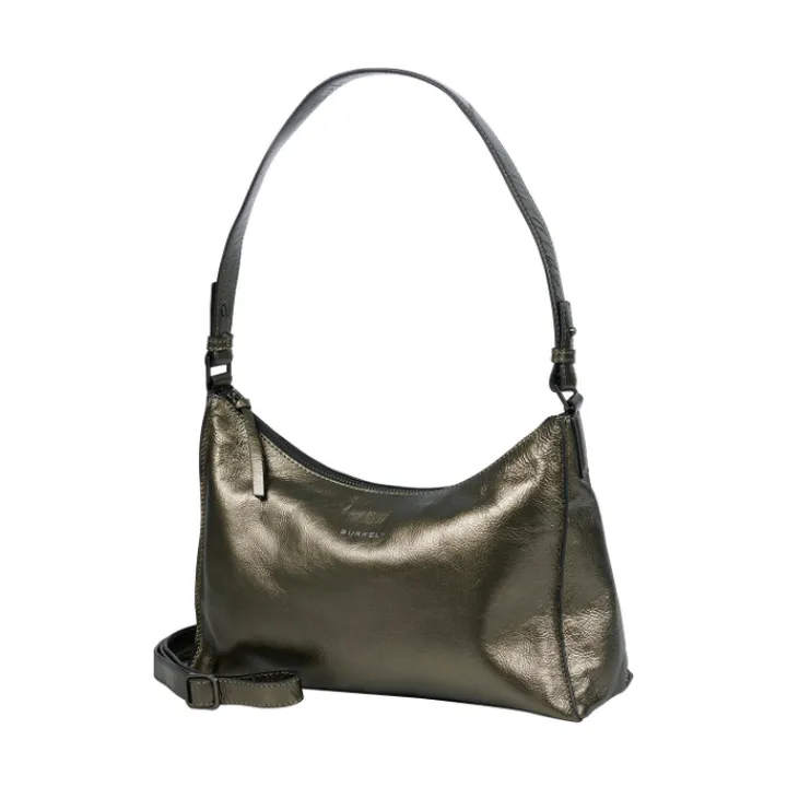 Handtassen|Schoudertassen>Burkely Creased Crystal Shoulderbag gun metal