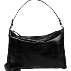 Schoudertassen|Damestassen>Burkely Creased Crystal Wide Hobo black