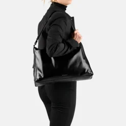 Schoudertassen|Damestassen>Burkely Creased Crystal Wide Hobo black