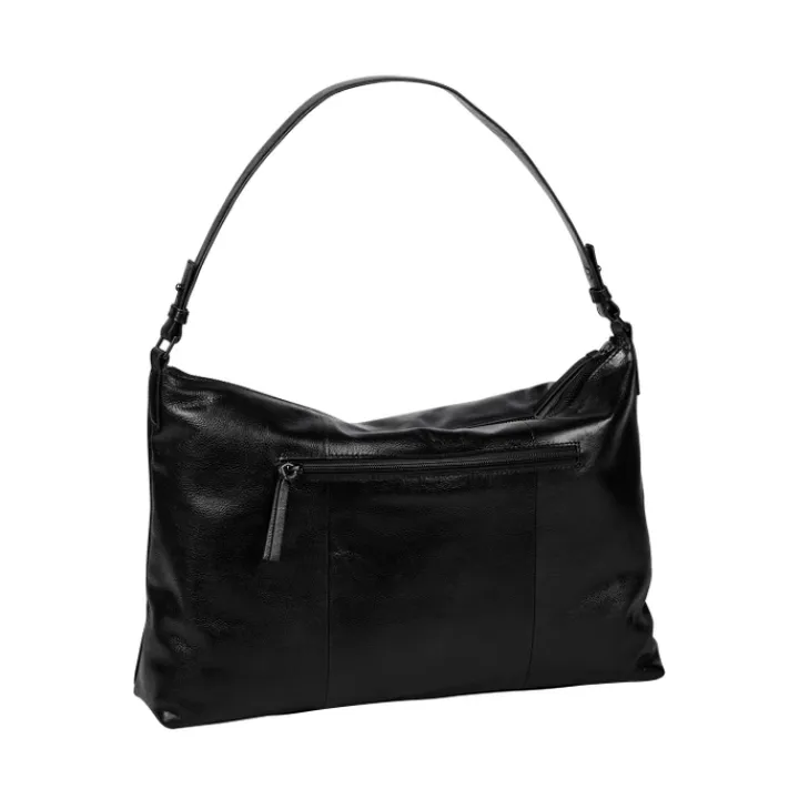 Schoudertassen|Damestassen>Burkely Creased Crystal Wide Hobo black