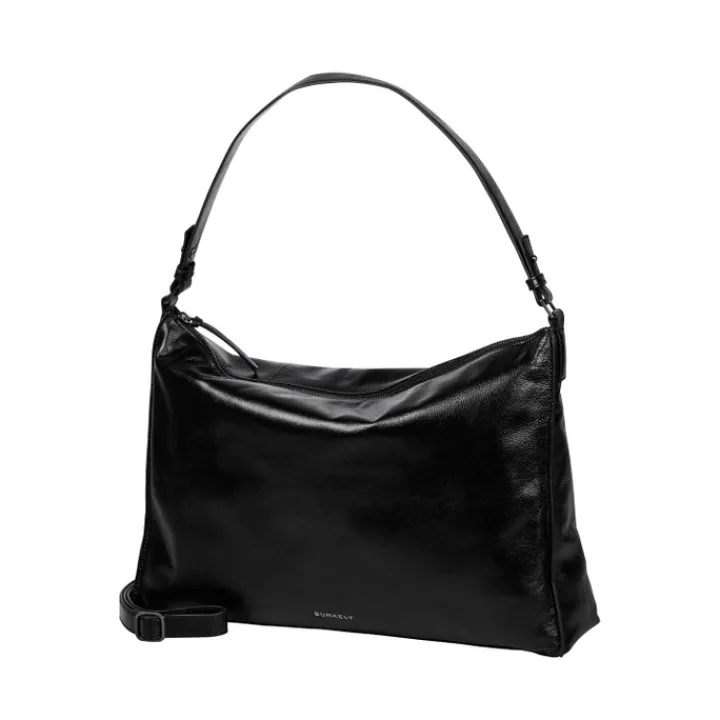Schoudertassen|Damestassen>Burkely Creased Crystal Wide Hobo black
