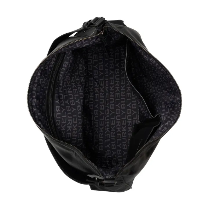 Schoudertassen|Damestassen>Burkely Creased Crystal Wide Hobo black
