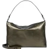 Schoudertassen|Damestassen>Burkely Creased Crystal Wide Hobo gun metal