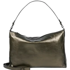 Schoudertassen|Damestassen>Burkely Creased Crystal Wide Hobo gun metal