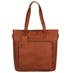 14 Inch Laptoptassen|Laptop Schoudertassen>Burkely Vintage Jade Laptopshopper 14" cognac