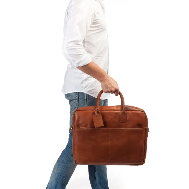 Aktetassen|Herentassen>Burkely Vintage Max Worker 17.3" cognac