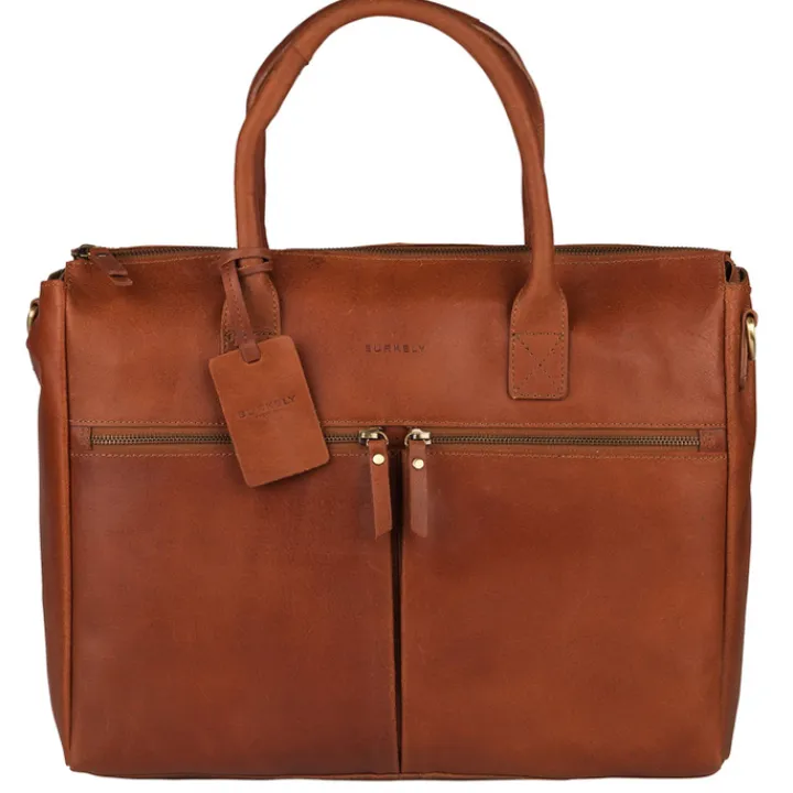 15 Inch Laptoptassen|Laptop Schoudertassen>Burkely Vintage Valerie Laptop Bag 15" cognac