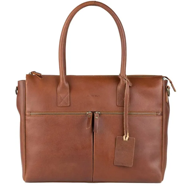 15 Inch Laptoptassen|Laptop Schoudertassen>Burkely Vintage Valerie Laptop Bag 15" cognac