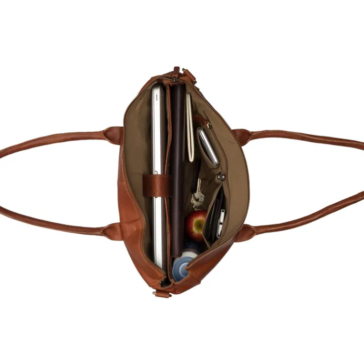 15 Inch Laptoptassen|Laptop Schoudertassen>Burkely Vintage Valerie Laptop Bag 15" cognac