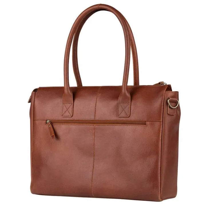 15 Inch Laptoptassen|Laptop Schoudertassen>Burkely Vintage Valerie Laptop Bag 15" cognac