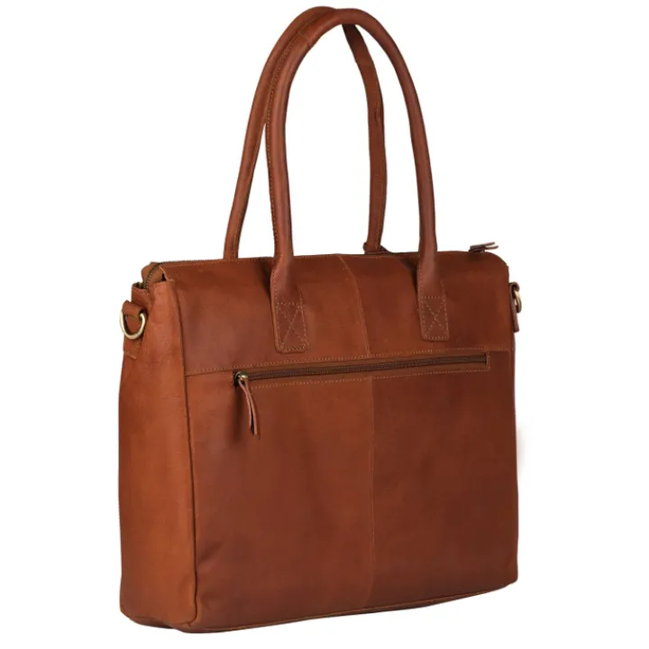 15 Inch Laptoptassen|Laptop Schoudertassen>Burkely Vintage Valerie Laptop Bag 15" cognac