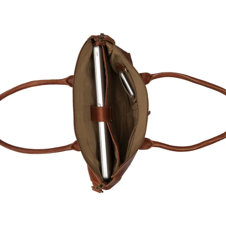 15 Inch Laptoptassen|Laptop Schoudertassen>Burkely Vintage Valerie Laptop Bag 15" cognac
