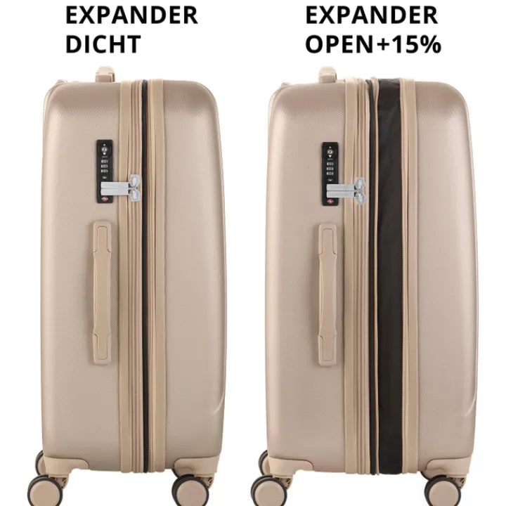Reistrolleys|Reiskoffers>CarryOn Skyhopper 4 Wiel Trolley 68 Expandable champagne