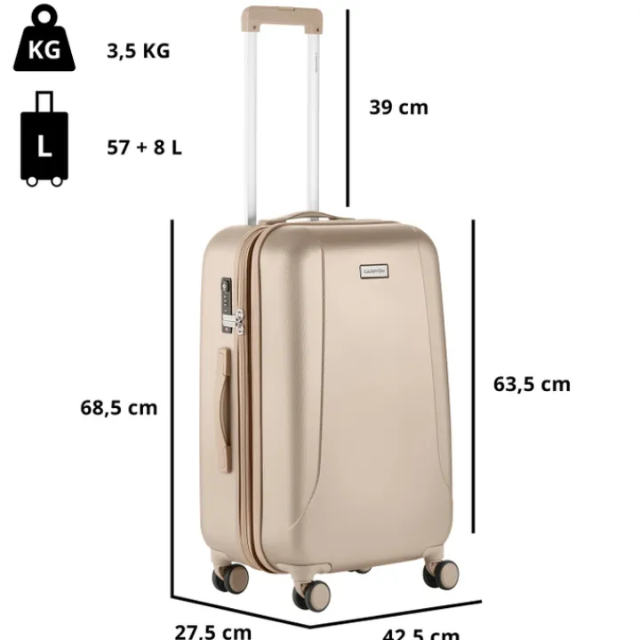 Reistrolleys|Reiskoffers>CarryOn Skyhopper 4 Wiel Trolley 68 Expandable champagne
