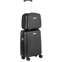 Reiskoffers|Koffersets>CarryOn Skyhopper 4 Wiel Trolley 55 + Beautycase Set black