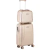 Reiskoffers|Koffersets>CarryOn Skyhopper 4 Wiel Trolley 55 + Beautycase Set champagne
