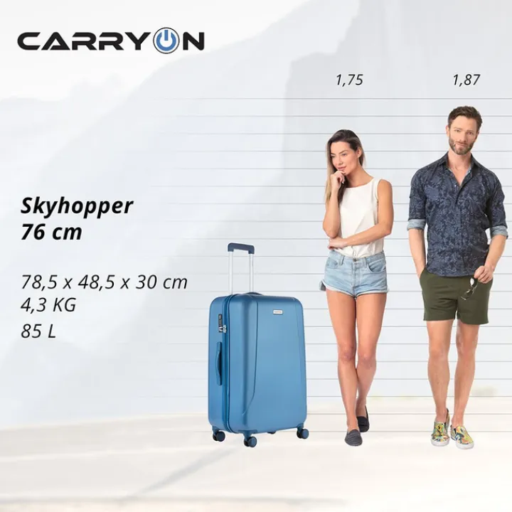 Reistrolleys|Reiskoffers>CarryOn Skyhopper 4 Wiel Trolley 78 cool blue