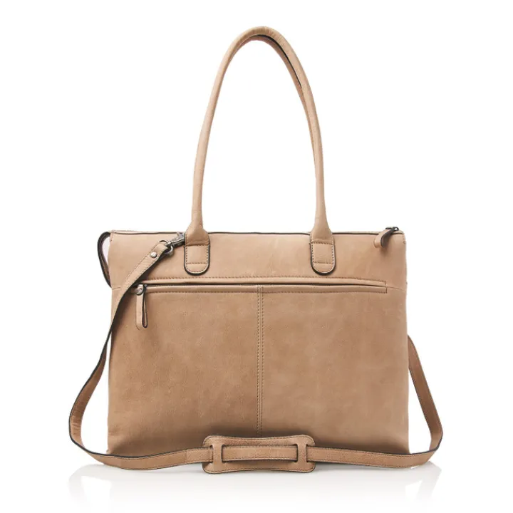15.6 Inch Laptoptassen|Laptop Schoudertassen>Castelijn & Beerens Carisma Laptoptas 15.6" + Tablet RFID II beige