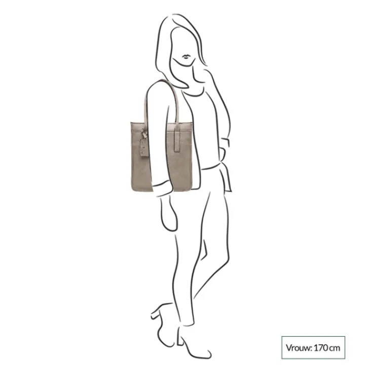 15.6 Inch Laptoptassen|Laptop Schoudertassen>Castelijn & Beerens Carisma Laptop Shopper RFID 15.6'' + Tablet cognac