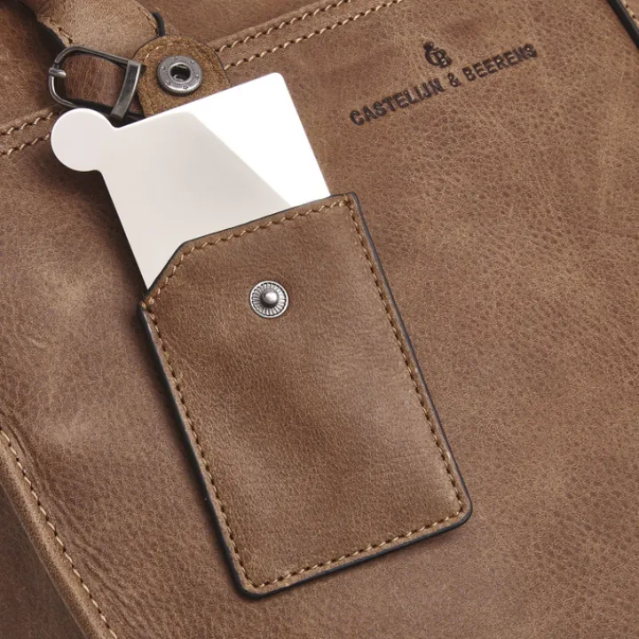 15.6 Inch Laptoptassen|Laptop Schoudertassen>Castelijn & Beerens Carisma Laptop Shopper RFID 15.6'' + Tablet cognac