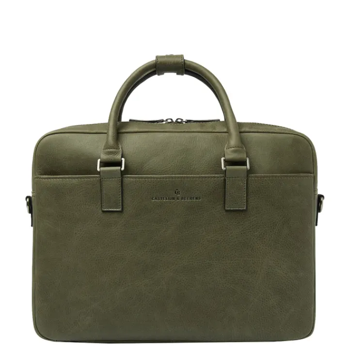 15.6 Inch Laptoptassen|Laptop Schoudertassen>Castelijn & Beerens Carisma Laptopbag 15.6" dark military