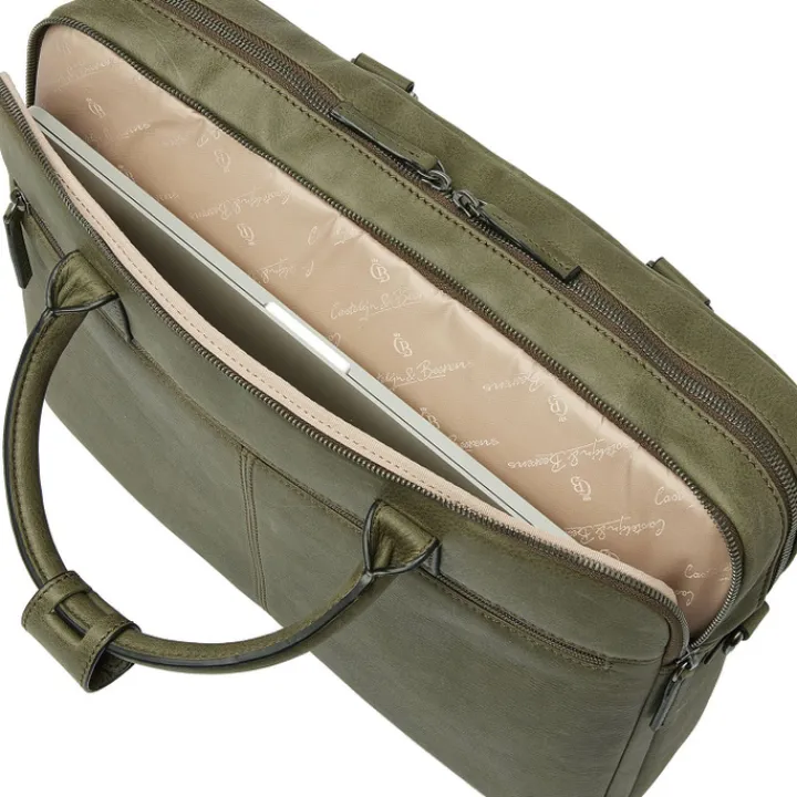 15.6 Inch Laptoptassen|Laptop Schoudertassen>Castelijn & Beerens Carisma Laptopbag 15.6" dark military