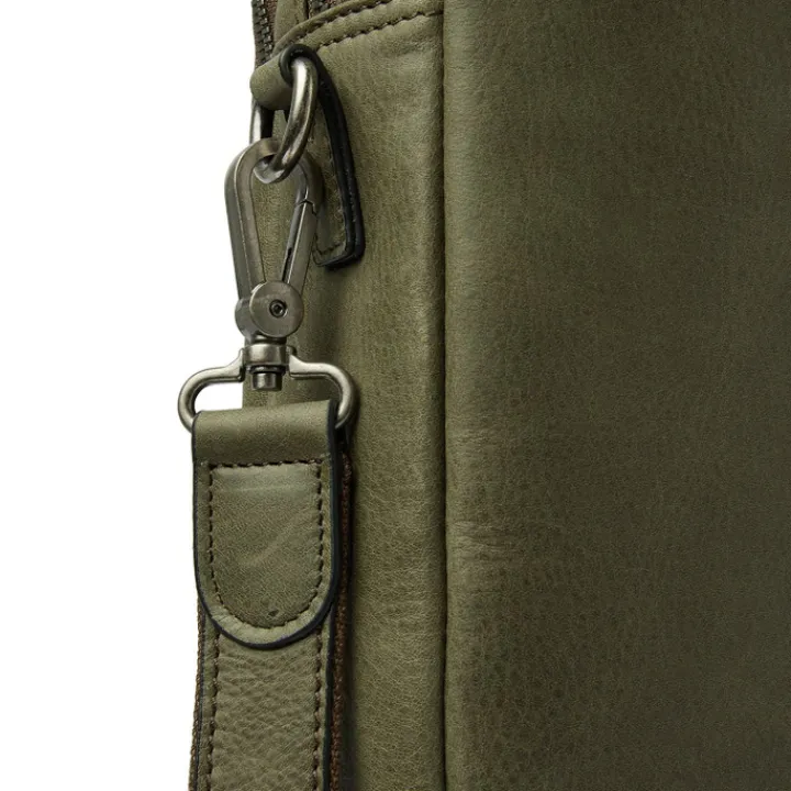 15.6 Inch Laptoptassen|Laptop Schoudertassen>Castelijn & Beerens Carisma Laptopbag 15.6" dark military