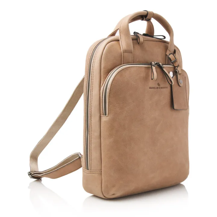 Dames Rugzakken|15.6 Inch Laptoptassen>Castelijn & Beerens Carisma Laptoprugzak 15.6" + Tablet beige