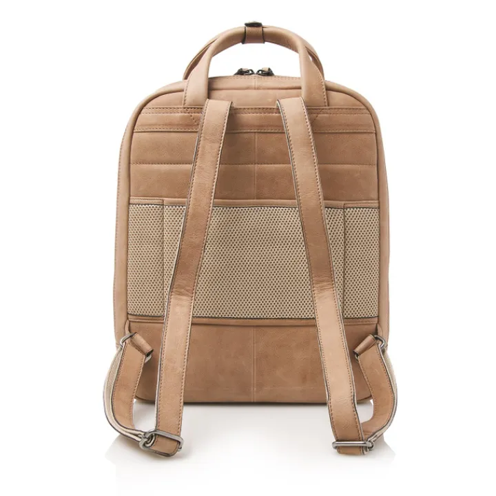 Dames Rugzakken|15.6 Inch Laptoptassen>Castelijn & Beerens Carisma Laptoprugzak 15.6" + Tablet beige
