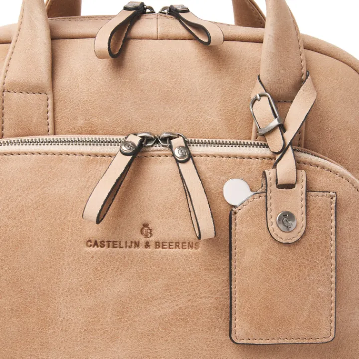 Dames Rugzakken|15.6 Inch Laptoptassen>Castelijn & Beerens Carisma Laptoprugzak 15.6" + Tablet beige