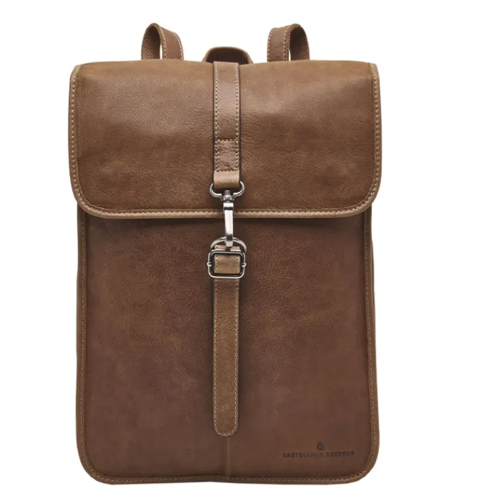 15.6 Inch Laptoptassen|Laptop Rugzakken>Castelijn & Beerens Carisma Laptoprugzak RFID 15.6'' + Tablet cognac