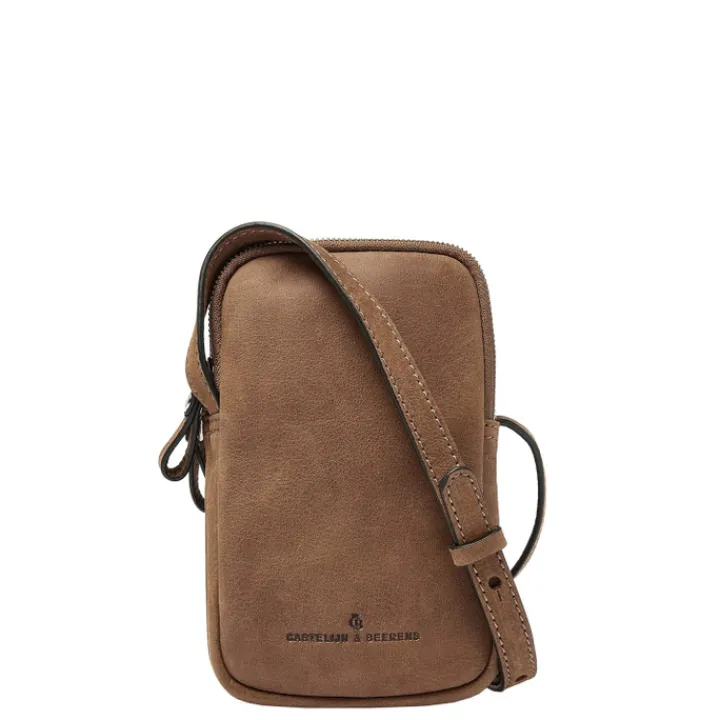 Telefoontasjes|Damestassen>Castelijn & Beerens Carisma Phone Crossbody cognac