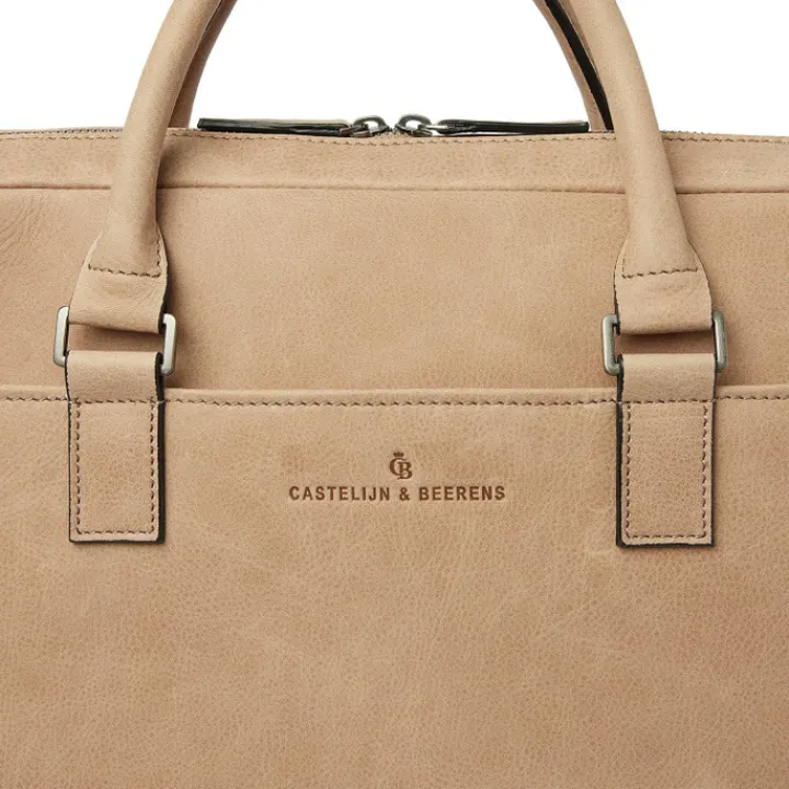 15.6 Inch Laptoptassen|Laptop Schoudertassen>Castelijn & Beerens Carisma Laptopbag 15.6" beige